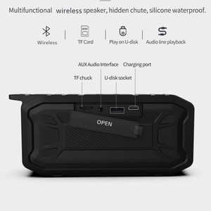 ไมโครโฟนในตัว รองรับ TF/USB แบตเตอรี่ 1000-2000mAh ระบบเสียง DTS ลำโพงไร้สายแบบพกพา IPX7 สำหรับใช้งานกลางแจ้ง - Product Image 5
