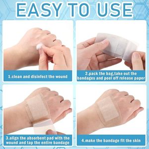 Grand pansement adhésif en silicone pour peaux sensibles, emballage en vrac pour personnes âgées, retrait indolore du silicone - Product Image 5