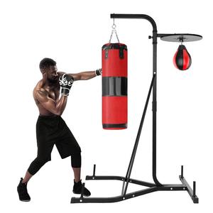 Support de sac de frappe lourd autoportant en acier, compatible avec les sols, avec supports pour plaques de poids, pour l'entraînement MMA et Muay Thai - Product Image 2