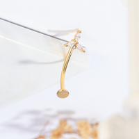 Vente en Gros Bijoux de Nombril en Acier Inoxydable 316 Couleur Or et Argent Piercing de Nombril avec Zircon