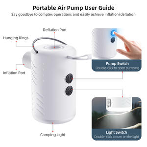 Mini 1600mAh plástico USB recargable <span class=keywords><strong>de</strong></span> alto flujo <span class=keywords><strong>Camping</strong></span> linterna Inflador <span class=keywords><strong>de</strong></span> aire con almohada ligera y desinflador para camas <span class=keywords><strong>de</strong></span> aire - Product Image 3