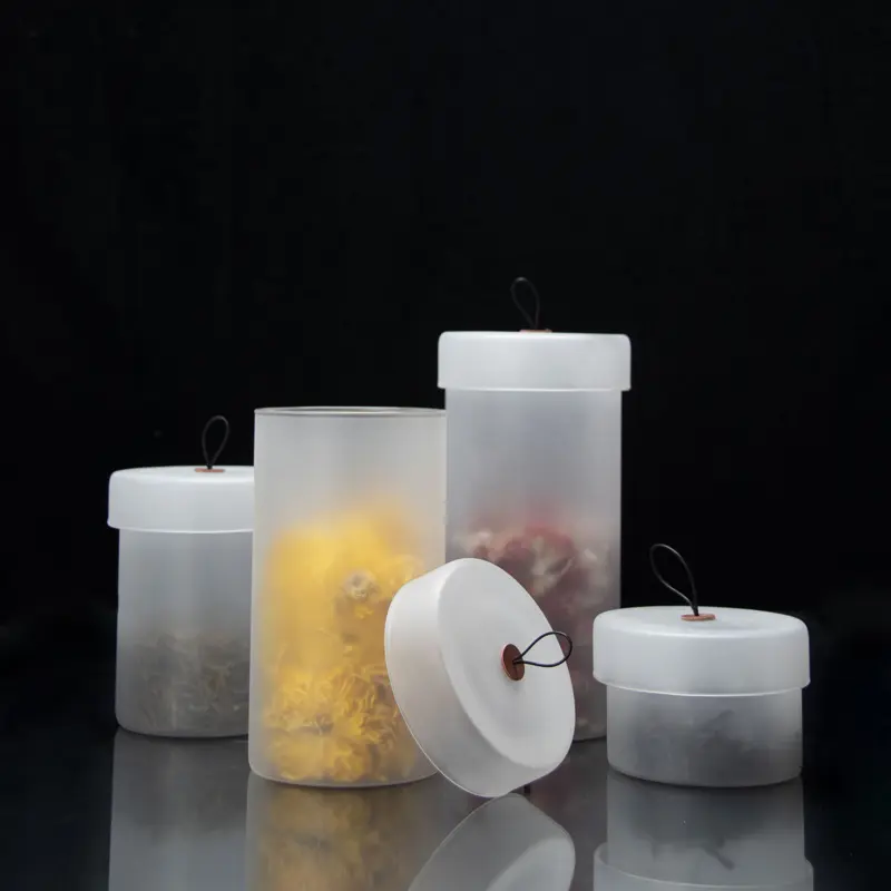 Toples Kaca Buram Penyimpanan Lurus dengan Tutup Kaca untuk Makanan Kering Penyimpanan Dapur Kaleng Kaca