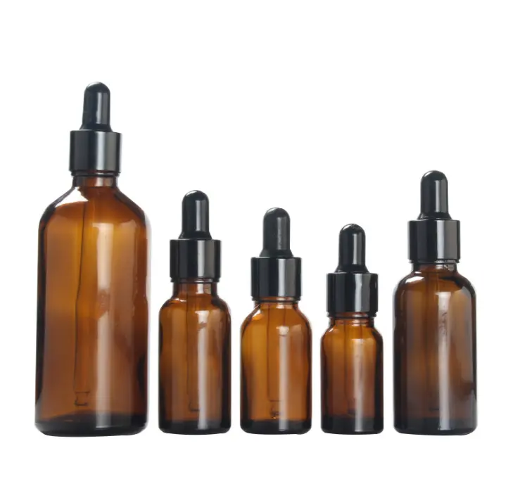 Aangepaste Fabriek Cosmetische Farmaceutische Vloeibare 50Ml Amber Dropper Bruine Glazen Fles