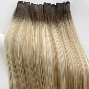 Direct Factory Wholesale Virgin Cuticle European Double Drawn Hair Virgin Remy Double Drawn Hand Tied Weft