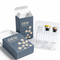 Boîtes de stockage de peptides écologiques personnalisées avec étiquettes holographiques et fermeture magnétique pour flacons de 3 ml, emballage en plateau plastique