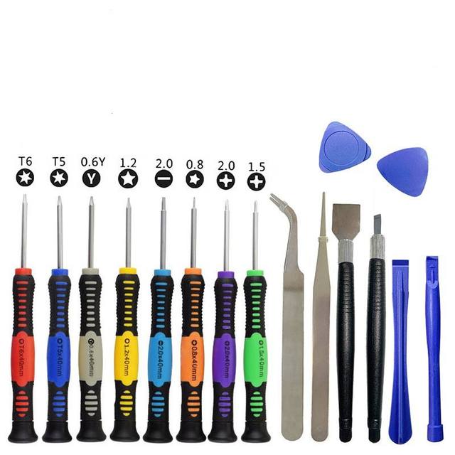16-piece Mobile Phone Repair Kit, 16-in-1 Multi-purpose Precision Screwdriver and Disassembly Tool Set.