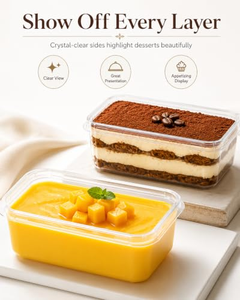 Contenedor Transparente de Plástico PS para Tiramisú, Caja Transparente Grande para Mousse, Bizcochos, Sándwiches y Postres, Empaque Perfecto al por Mayor - Product Image 3