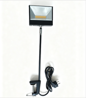 Projecteur LED portable 20W en aluminium et ABS avec support mural à bras long et pince de fixation, température de couleur 3000-6000K, CRI80, IP20, pour salons professionnels