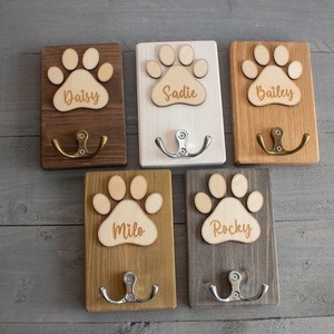 Personalized Dog Paw Wooden <b>Wall</b> <b>Hook</b> Rack Cute Home Decor For Living Room Bedroom Wardrobe - Product Image 2