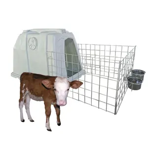 Factory Sale High Quality Plastic Calf Hutch Dairy Farm Equipment Cattle House With Hot Galvanizing Fence