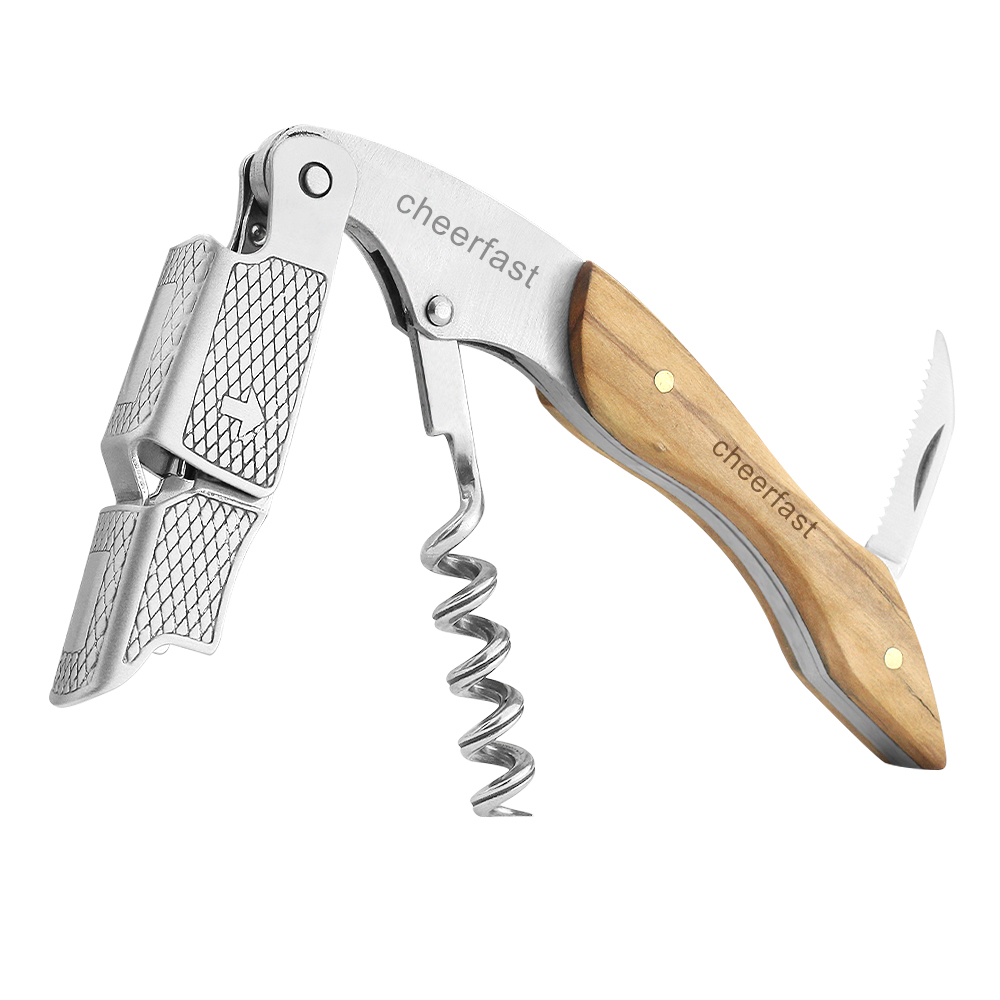 Corkscrew-CF-WO-73 à vin en bois d'olivier