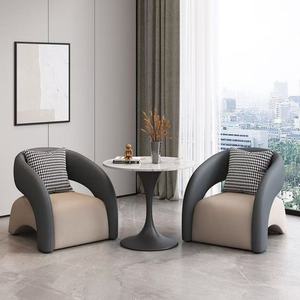 Ensemble table ronde et chaises de luxe léger pour bureau de négociation, réception, salon de beauté, vendu séparément - Product Image 1