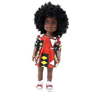 Venta al por mayor personalizado precio de fábrica africano negro bebé muñecas 35cm Afro negro piel muñeca niños vinilo Juguetes - Product Image 4