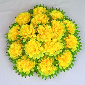 Couronnes funéraires de 35 cm, fleurs artificielles de cimetière, chrysanthèmes pour pierre tombale - Product Image 2