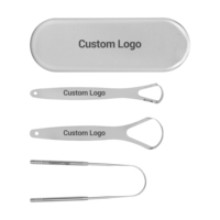 Gran oferta de raspadores de limpieza de lengua de acero inoxidable para reducir el mal aliento limpiador de raspador de lengua de alta calidad