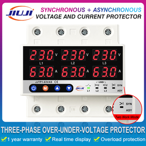 Relais de protection de <span class=keywords><strong>phase</strong></span> et de séquence de <span class=keywords><strong>phase</strong></span> en mode SYN/ASY JIUJI, dispositif de protection contre les surtensions, les sous-tensions et les surintensités - Product Image 2