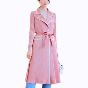 Custom 2023 Mid-Long Denim Poncho <strong>Belt</strong> Waist Slimming Women <strong>Coat</strong> Wholesale Spring Fashion Wind <strong>Coats</strong> - Product Image 1
