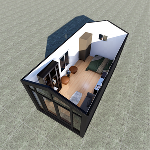 Casa Contenedor Negra Pequeña de 20 pies, Tipo Granero, Portátil, Desmontable, Cobertizo de Almacenamiento, Casas Prefabricadas - Product Image 1