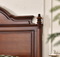 Lit de Roi Classique en Bois Massif Sculpté pour Villa et Mobilier de Chambre Antique GSA43-GSA44