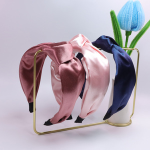 Bandeau noué extra large en satin pour femmes, tissu brillant de type soie, <span class=keywords><strong>serre</strong></span>-<span class=keywords><strong>tête</strong></span> volumateur - Product Image 2