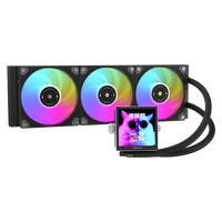 Boîtier d'ordinateur de jeu à refroidissement par eau ICE EMPEROR VISION 360 BK AIO avec roulement à billes ARGB LED Intel LGA115X/1200/1700/1851 AM4/AM5