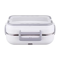 Chauffe-plat électrique 1,5 L en acier inoxydable, boîte chauffante portable pour déjeuner, transporteur de repas pour voiture, camion, bureau, conteneur isotherme