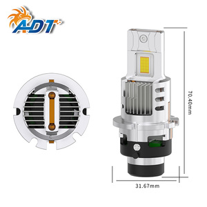 หลอดไฟ LED อัตโนมัติ ADT D2/D2S/D2R สีขาวสว่างพิเศษ 80w ชุดแปลงไฟหน้า LED แบบ Canbus Decoding - Product Image 1