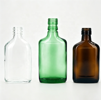 Bouteilles en verre transparent haute qualité pour jus et boissons, multi-capacités, plates, en verre blanc, vente en gros directe usine