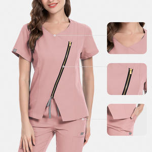 Nouvel ensemble de blouses d'infirmière en polyester et élasthanne, uniforme médical pour femmes, vêtements de travail doux et respirants pour infirmières et médecins en milieu hospitalier - Product Image 2