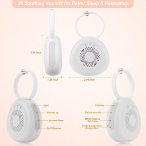 Leichtes Weißes-Rauschen-Gerät mit Auto-Off-Timer und Lautstärkeregelung, Tragbare Schlafgeräuschtherapie für Babys, Kleinkinder, Erwachsene und Schlaflosigkeit - Product Image 2