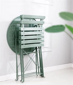 Set da Tè da Giardino e Patio Multicolore con Telaio in Acciaio, Tavolo e Sedie Pieghevoli per Esterni, 3 Pezzi - Product Image 6