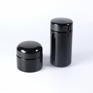 برطمانات زجاجية للبيع بالجملة ، برطمانات سوداء طويلة فوق بنفسجية طويلة مستديرة مقاومة للرائحة ، برطمانات زجاجية لتخزين المخازن بفم واسع - Product Image 5