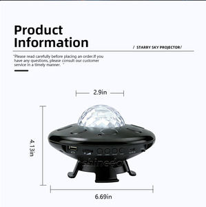 โปรเจคเตอร์ UFO LED พร้อมลำโพงบลูทูธ ฉายภาพท้องฟ้าเต็มดาว ของขวัญสำหรับเด็ก ไฟกลางคืนติดเพดาน พร้อมรีโมทคอนโทรล ฉายแสงออโรร่าและกาแล็กซี่ - Product Image 5