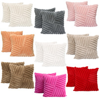 Housse de coussin de canapé moderne de luxe léger avec patchwork en peluche épaisse, échantillon de housse de coussin décorative pour hôtel et maison, vente en gros