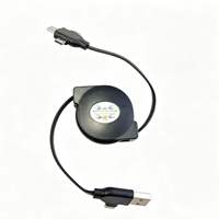 Cable USB Retráctil Multifuncional con Logotipo Personalizado, Cable de Carga Rápida Universal con Múltiples Interfaces Tipo C y Micro USB, Cable de Carga Económico