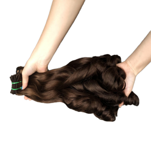 Cabello Humano Remy Malayo Grado 15A, Súper Doble Trama, Ondulado, Marrón # 4 Extensiones de Cabello para Tejer - Product Image 1