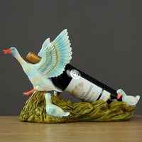 Porte-bouteilles en résine peint à la main, style américain, motif famille de canards, pour décoration de salon, entrée ou bureau – Fabrication chinoise