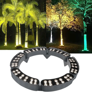 ไฟต้นไม้ LED พลังงานแสงอาทิตย์สีดำ 12W ไฟส่องเสาแบบวงแหวน ไฟสปอตไลท์สวน LED กันน้ำ IP65 ไฟส่องภูมิทัศน์กลางแจ้ง - Product Image 5