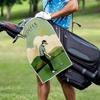 Toalha de Golfe Personalizada com Estampa Waffle e Mosquetão, Microfibra Dupla Face, Transferência Térmica, Secagem Rápida, OEM, Atacado, Fábrica