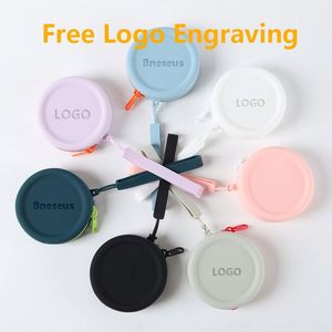 Free Custom Logo Engraving Silicone Coin Purse, Portable Zipper Key <b>Pouch</b> for Earphones Lipsticks, Ready Stock - Product Image 4