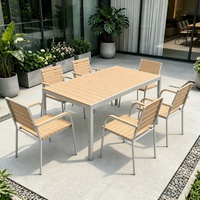 Tables et chaises d'extérieur modernes et durables en aluminium pour jardin, villa, balcon, restaurants, salons de thé, entrepôts et salles de sport