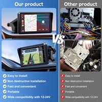 Écran Tactile IPS de 7 Pouces Portable pour Voiture, Sans Fil, Compatible Carplay et Android Auto, Système de Navigation Multimédia avec Aide au Recul et GPS sur Tableau de Bord