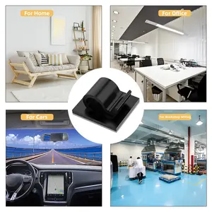 24ชิ้นสายซิลิโคนสีดำตะขอตารางสำหรับหูฟังและหูฟังสายจัดการสายเคเบิลแพ็ค - Product Image 4