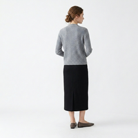 Cardigan en cachemire rayé personnalisé avec logo, vente en gros, pull décontracté à col en V pour femme, veste en tricot uni, vente directe d'usine