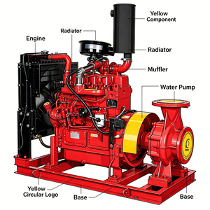 Pompe à incendie centrifuge haute pression entraînée par moteur, débit 100-140m³/h, hauteur de refoulement maximale 135-150m, 3 pouces, équipement de lutte contre l'incendie haute performance - Product Image 3