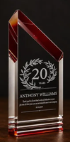 Plaque de trophée en cristal rouge personnalisée, nom et message gravés au laser sur mesure