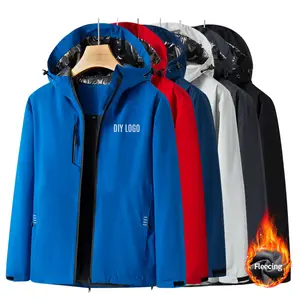 Giacca da trekking impermeabile di alta qualità a buon mercato con stampa personalizzata logo Softshell con cappuccio Unisex invernale per giacca a vento da uomo all'aperto