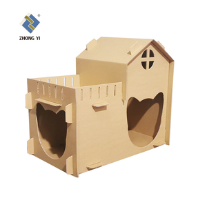 Casa para gatos de cartón reciclable ensamblada personalizada DIY, casa para gatos de interior - Product Image 3