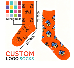 Chaussettes unisexes de haute qualité à faible MOQ, conception personnalisée OEM, chaussettes colorées sur mesure, chaussettes pour hommes, chaussettes avec logo personnalisé - Product Image 1
