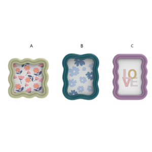 Homco thiết kế tùy chỉnh dễ thương sóng nhựa khung ảnh Chic nhựa mini đầy màu sắc bàn trang trí khung ảnh - Product Image 3